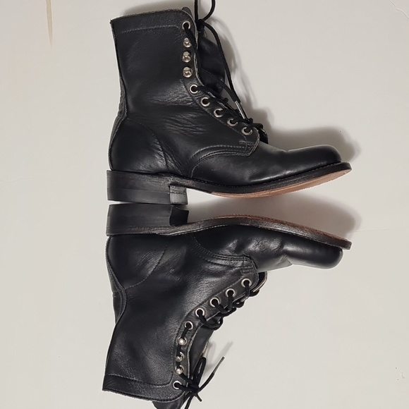 Boulet Women’s Leather Cowboy Kiltie Western Packer Biltrite sole boots black 5 - Picture 4 of 13